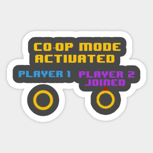 Co-Op Mode Activated | Player 1 & Player 2 Gaming Couple T-Shirt Sticker